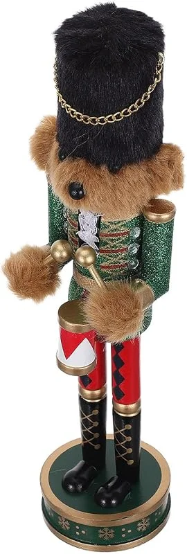 PRETYZOOM Figura de Cascanueces Soldado con Cabeza de Oso de Madera para Decoración Navideña Adorno para Mesa Festivales Diseño Tradicional — Decoracion Navidad