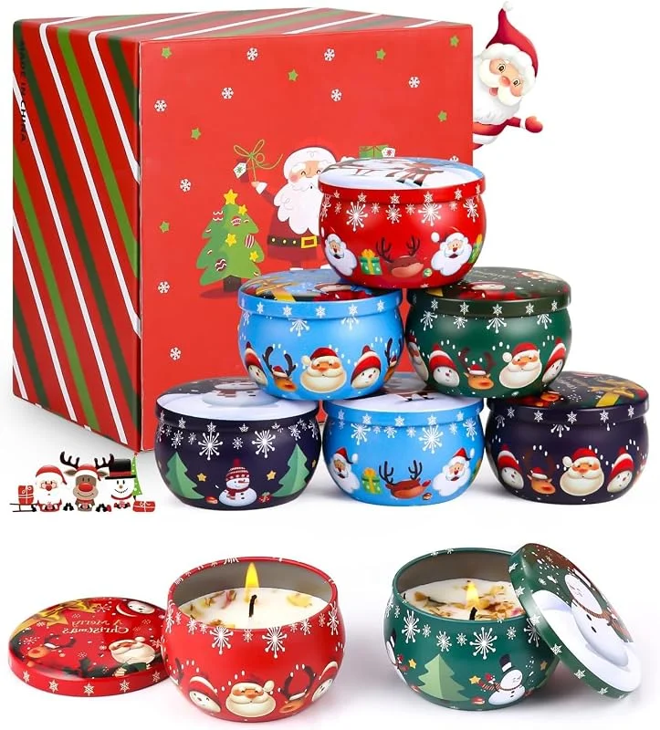 Gyxova Velas Aromáticas, Navidad Velas Perfumadas 8 pcs Cera de Soja Aromaterapia Velas Decoración Regalo 100% Natural Velas Perfumadas Regalo Mujer Vela Aromaticas para Baño, Yoga, SPA, Aliviar el Estrés — Cena a la luz de velas
