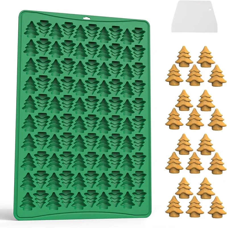Jodsen Molde De Chocolate De Navidad De Silicona, 100 Cavidades Mini Moldes De árbol De Formas Navidad, Moldes De Silicona para Navideño Caramelo, Moldes Horno Cocina para Hacer Chocolate, Hornear, Dulce, Pastele — Hogar y cocina