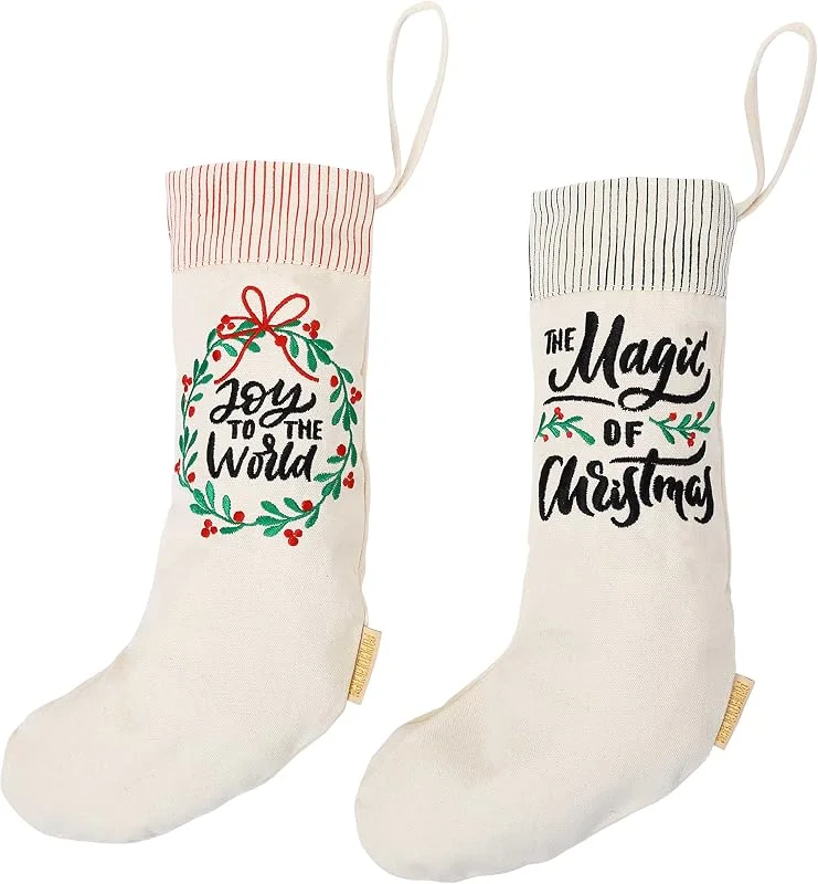 Papierdrachen Dos Medias de Navidad - Bolsa, Colgante de Chimenea único - con Refranes a Juego para un Ambiente navideño — Decoracion Navidad