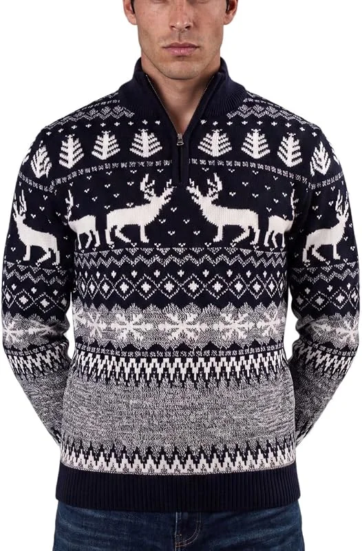 Xact Jersey de Navidad con cremallera de 1, 4 para hombre — Ropa Navidad