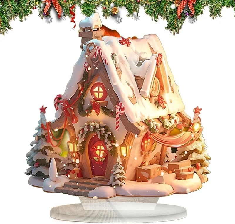 Generisch Decoración de mesa de pueblo navideño como pieza central — Decoracion Navidad