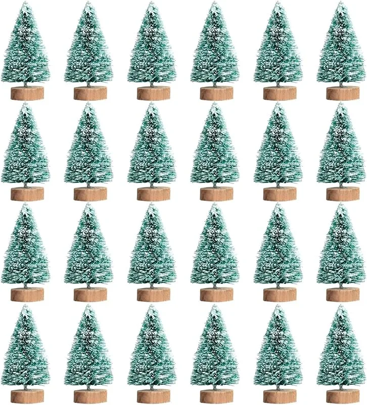 Visita la tienda de MELLIEX MELLIEX 24pcs Mini Arbolitos de Navidad Decorados, Mini Pino de Navidad Arboles Pequeños para Decoración de Navidad Mesa Micro Paisaje — Adviento y mesa