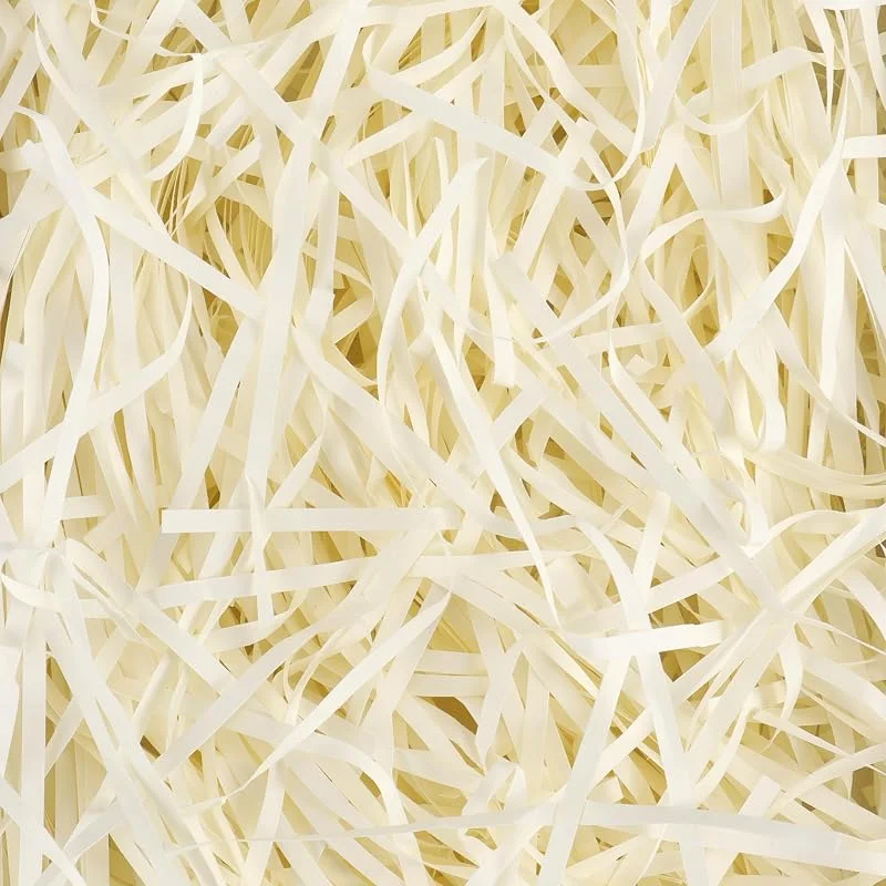 YiliYa 250 Gramos Papel Triturado de Rafia, Relleno de Rafia de Papel Blanco — Envoltorio regalo