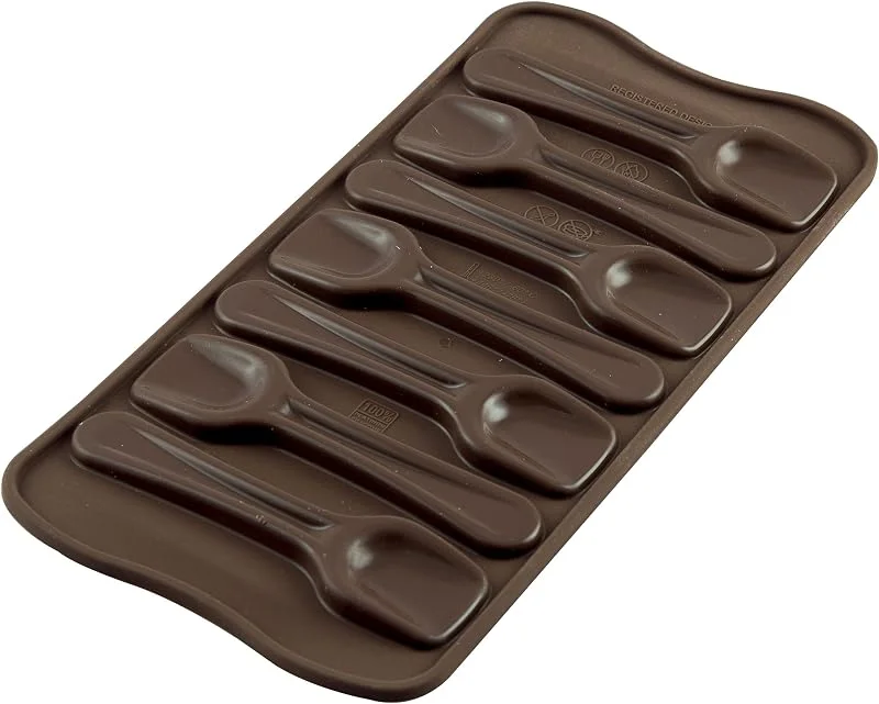 Visita la tienda de silikomart silikomart, SCG28 Molde de Silicona para Chocolates Choco Spoon, Antiadherente, 8 Cucharas de Chocolate, Pack de 1 Molde para Dulces, Easy Choc, 96 x 26 mm, h 16 mm, Made in Italy — Hogar y cocina