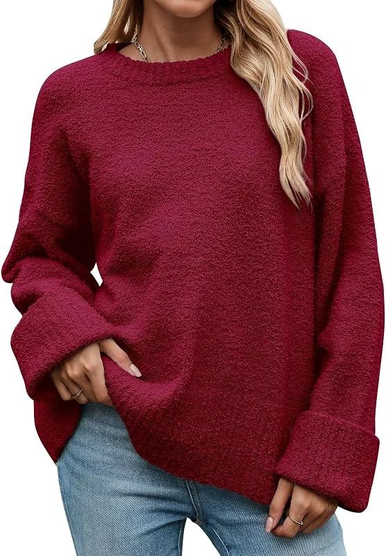 Visita la tienda de heekpek heekpek Jersey Mujer Invierno Otoño Cuello Redondo Suave Jersey de Punto Cálido Sweater Mujer de Felpa Jersey Mujer Talla Grande — Ropa Navidad