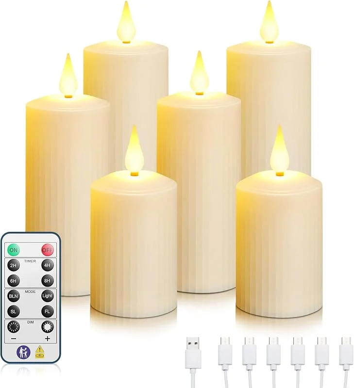 Forever Speed Velas LED recargables, velas sin llama con temporizador de control remoto función impermeable, 6 unidades de velas LED para decoración del hogar, Navidad, bodas — Luces Navidad