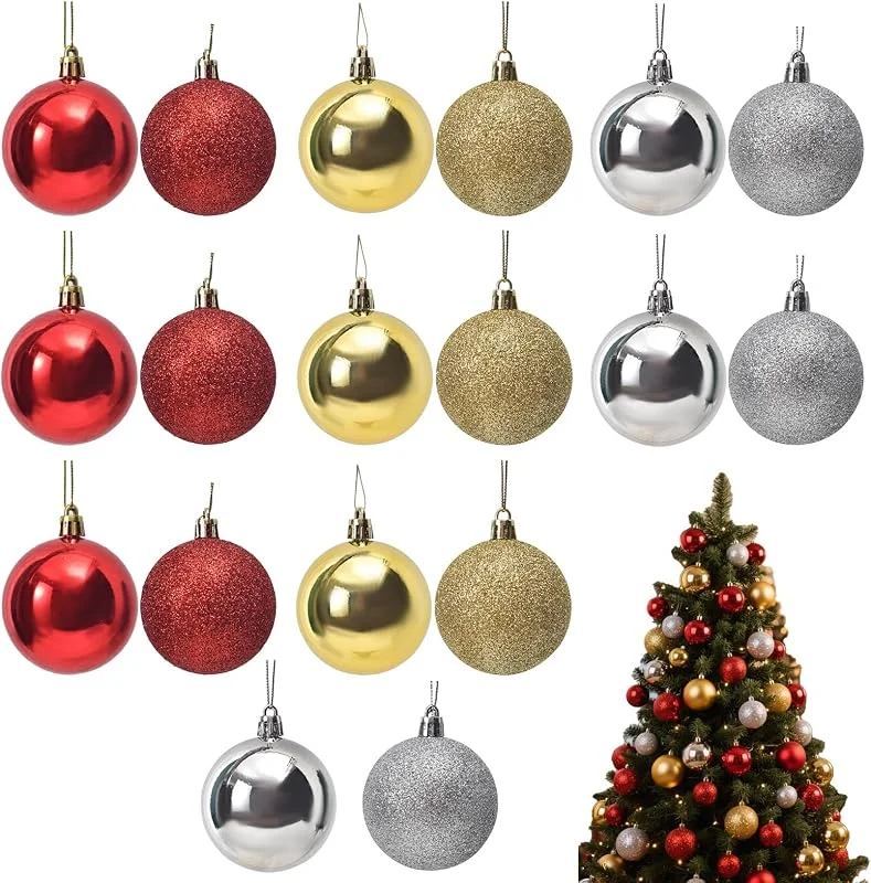 EUYKQNOI 18 Piezas Bolas Arbol de Navidad, 4cm Bolas de Navidad Rojo y Dorado, Juego de Bolas de Navidad, Decoracion Navidad, Adornos Arbol Navidad para Adornos Navidad
