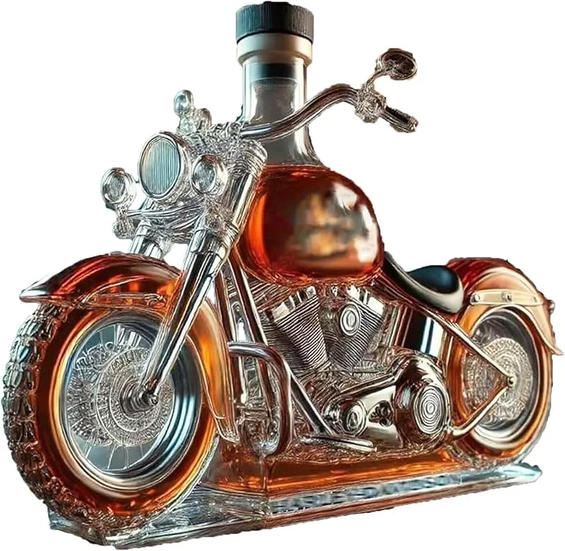 gresonic Decantador de whisky en forma de motocicleta 300 ml 3D para vino de vodka bourbon Jarra de whisky original con función aireadora, decoración retro para oficina y cocina — Vino y mesa festiva