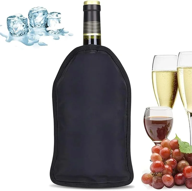 GXGM Manga Enfriadora para Botellas, Nevera Reutilizable para Vino, Champagne, Cerveza y Bebidas Gaseosas, Enfriamiento Rápido 5min, Tejido Impermeable, Compacta y Portátil — Vino y mesa festiva