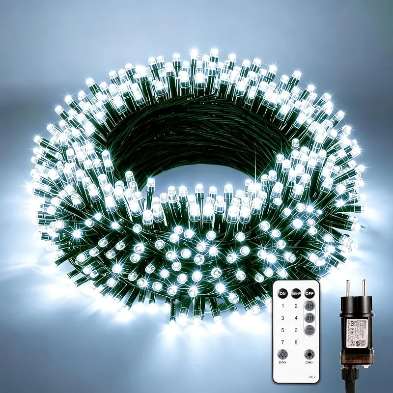 Sanweyter 40M Luces Arbol Navidad, 400LEDS Luces de Navidad Exterior Interior con Control Remoto 8 Modos Decoracion Navidad, Impermeable Luces con Temporizador, Función de Memoria — Luces Navidad