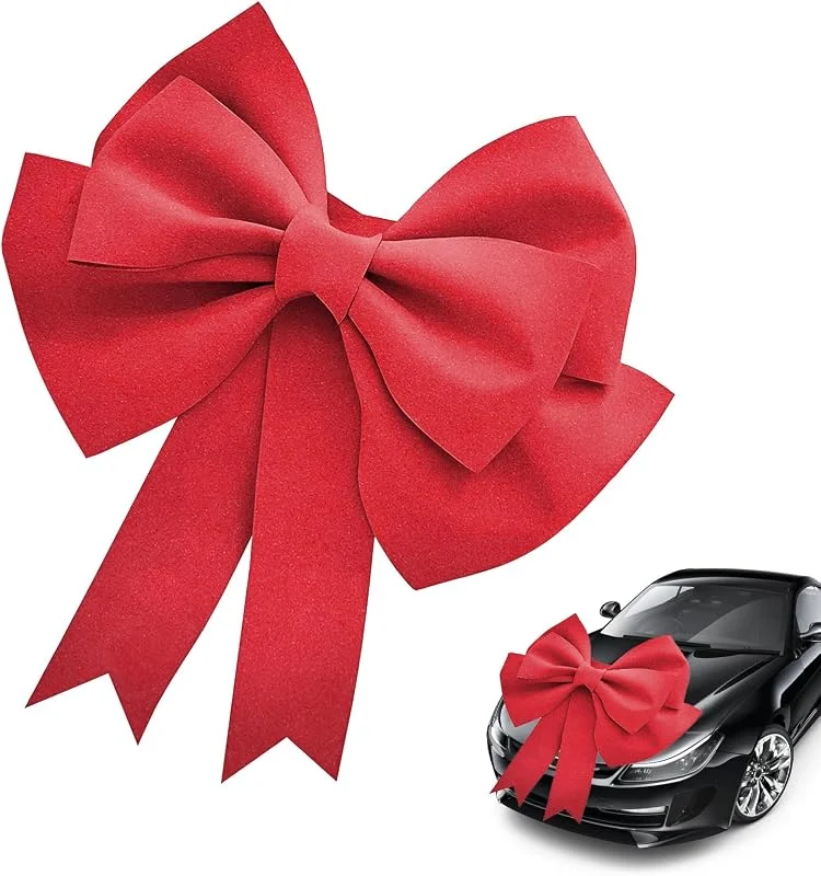 VOSSOT Lazo Extra Grande Rojo 50x60cm, Lazo Decorativo en EVA con Cinta Adhesiva y Bridas, Ideal para Navidad, Boda, Fiesta, escaparate y Envoltura de Regalos — Envoltorio regalo