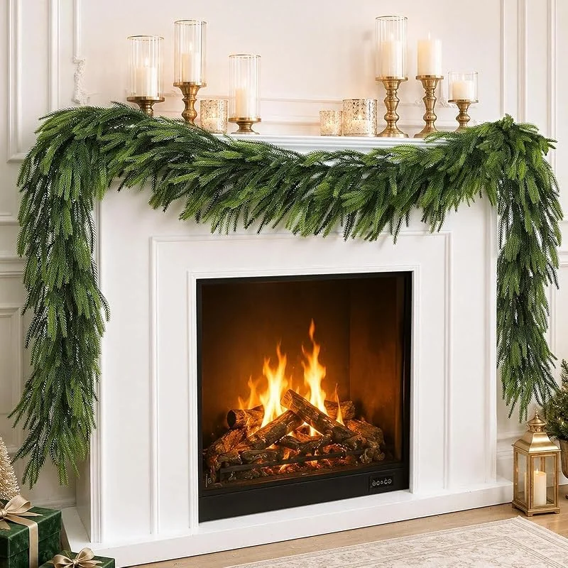 N&T NIETING Norfolk - Guirnalda navideña de pino para decoración navideña — Decoracion Navidad