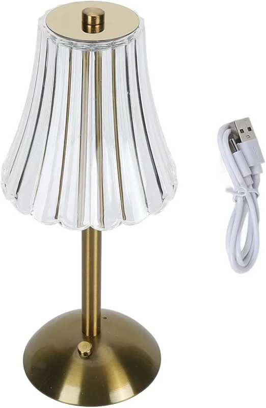 Visita la tienda de Hyuduo Hyuduo Lámpara de Mesa Recargable Vintage 30 cm, 3 Temperaturas de Color USB-C, Control Táctil para Mesita de Noche y Comedor Hierro Acrílico — Cena a la luz de velas