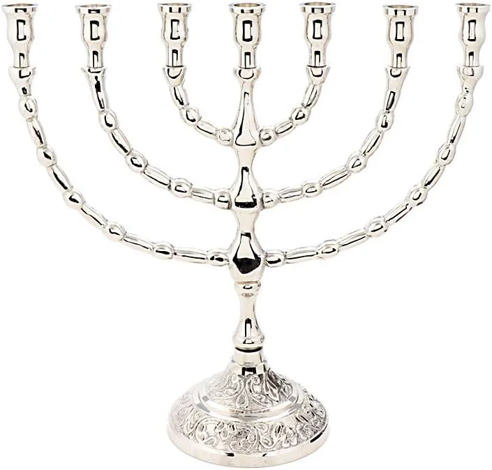 Visita la tienda de NKlaus NKlaus Menorah candelabro 7 brazos latón oro velas hasta Ø 1, 5cm candelabro altura: 20cm anchura menorah :22cm uso iglesia decoración 4171 — Cena a la luz de velas