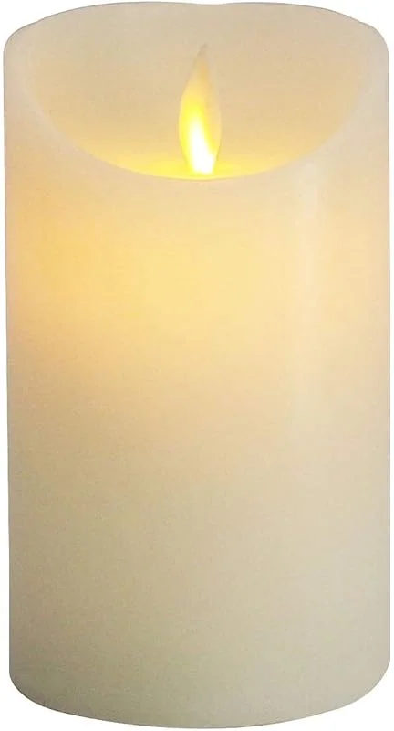 furein Velas LED DE Cera AUTÉNTICA, Color Natural, decoración hogar, Restaurante, Oficina, despacho, Ambiente romántico y cálido, sin Llama Real, Segura (13x7cm) — Cena a la luz de velas