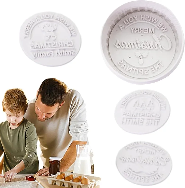 Pomurom Sellos de galletas de Navidad, 4 moldes reutilizables para hombre de — Hogar y cocina