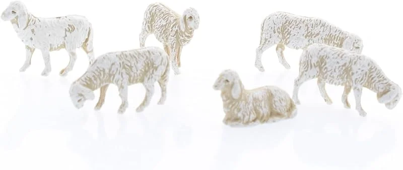 Visita la tienda de Moranduzzo Moranduzzo 6 Ovejas Surtidas, Altura Media 1, 4 cm – Aptas para Belén de 3, 5 cm Escala 1:50 – Micro 3, 5 – Figuras Indestructibles, Acabadas a Mano, Escultor M. Landi — Decoracion Navidad