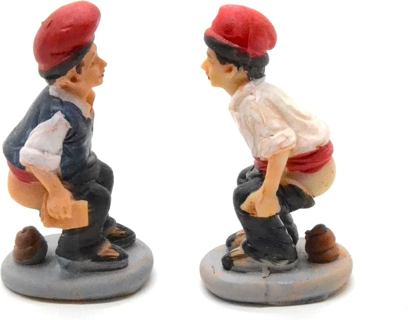 BETTER WITH FRIENDS 2 x hermanos Figura del belén oculto de 6.5cm. encuentra la figura navideña. el hombre que hace caca. estatuilla cagando. conjunto de escena de natividad, figuras, jesús. 3 reyes. modelos a escala — Decoracion Navidad