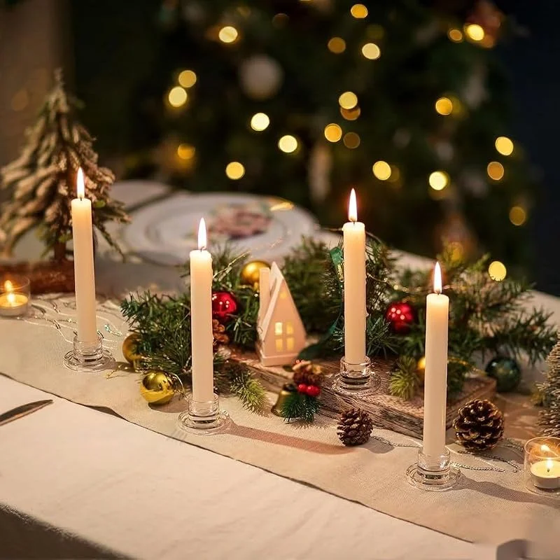 Glasseam Portavelas De Cristal: Juego De 10 Portavelas para Velas De Candelabro PequeñO Portavelas para Centros De Mesa De Bodas En Navidad — Adviento y mesa