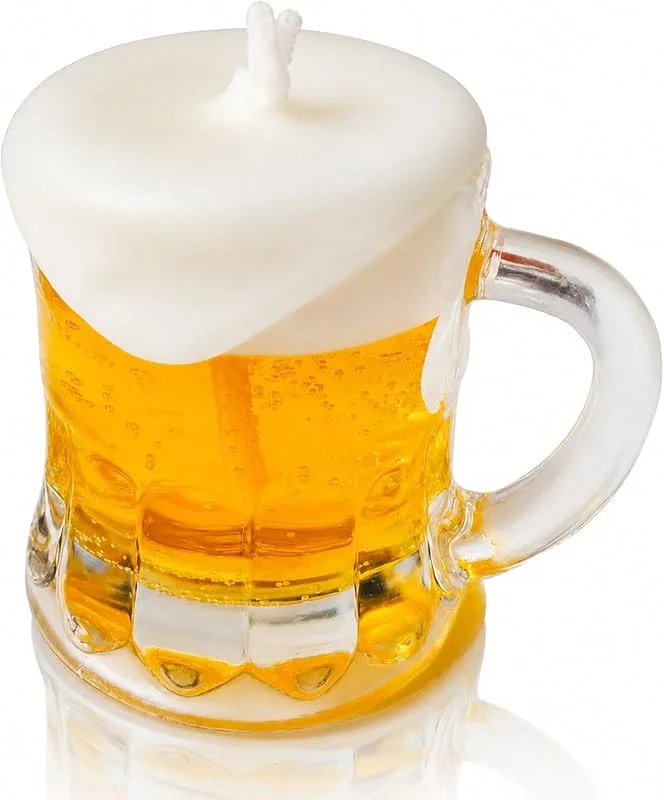 Leseogye Vela aromática creativa de cera de soja con aroma de vainilla, divertida vela de cerveza como regalo para hombres, decoración de fiesta y decoración de mesa — Cena a la luz de velas