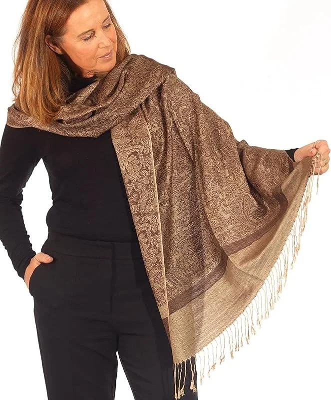 PashminaShine Bufanda pashmina para mujer– bufanda de Cachemira Suave y Ligera– Pashmina para Mujer — Ropa Navidad