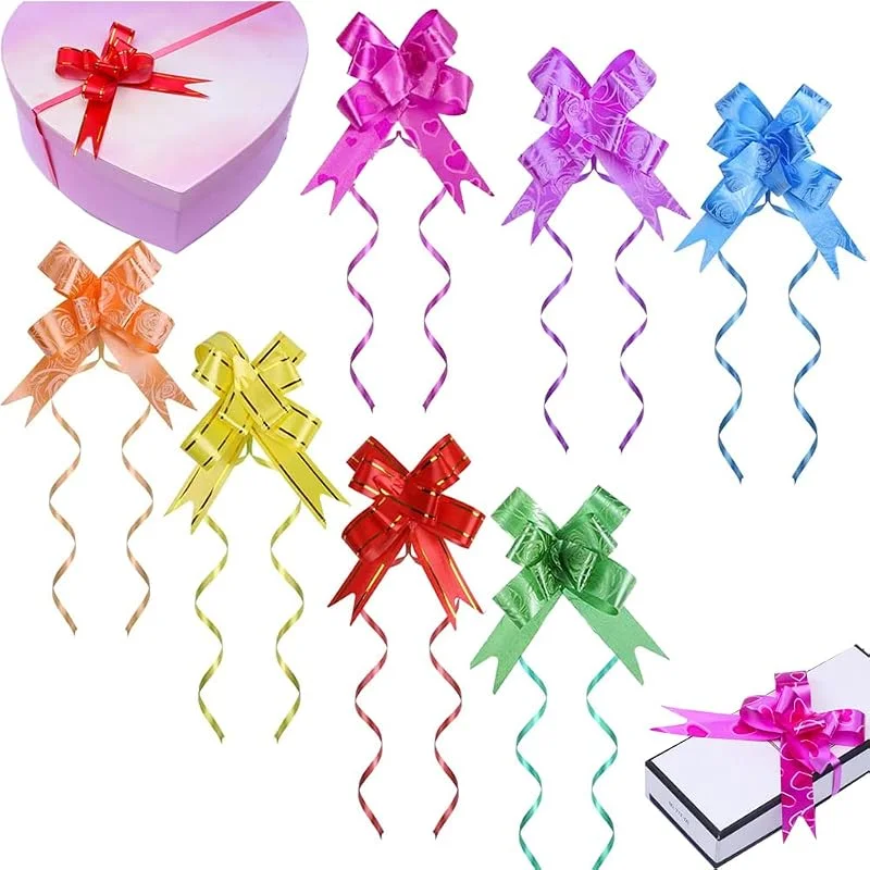WEIWUXIAN Mini Lazo de Envolver Regalo, 200 Piezas lazos de Navidad para Navidad, Regalo Arco Cinta, Regalo Arco Navidad, Cintas Regalo Navidad, para Embalaje, Decoraciones de San Valentín, colores surtidos — Envoltorio regalo