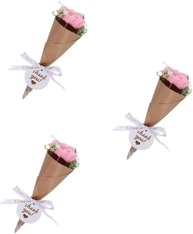 PRETYZOOM 3 Piezas Vela Aromática Mini con Forma de Clavel Rosa y Papel — Cena a la luz de velas