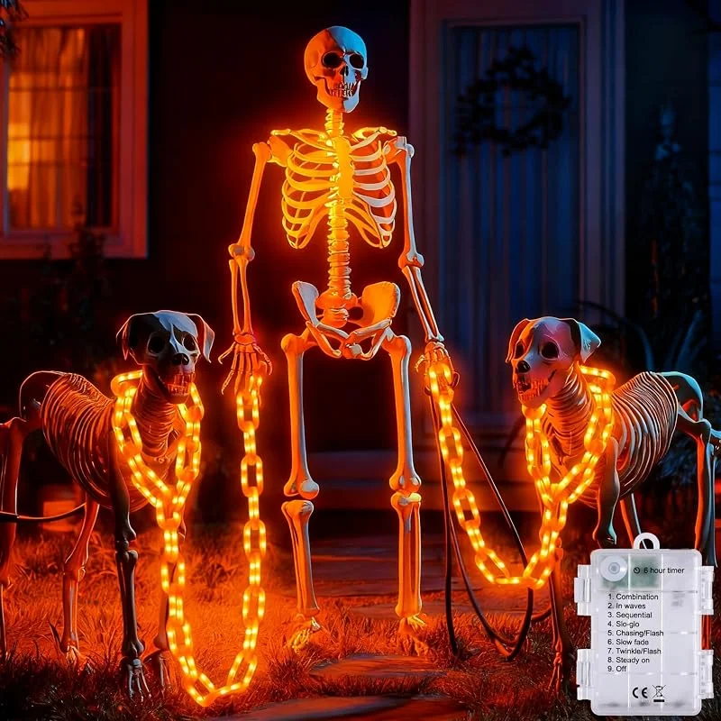 Visita la tienda de Joomer Joomer Naranjas Guirnalda de Luces Halloween Exterior Batería 3M 160 LED — Luces Navidad