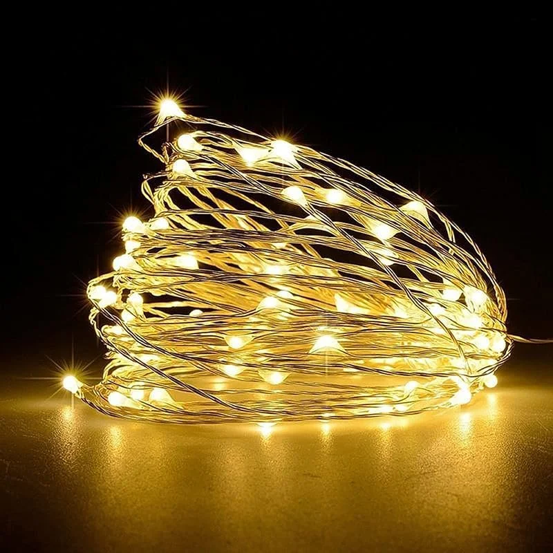 Jsdoin Cadena de Luces, 5M 50 LED Guirnalda Luces, para Navidad, Habitacion, Fiesta, Jardín, Bodas, Compleaños Luces interior de Hadas (Blanco Cálido, 1 Pieza 5M50Leds) — Decoracion Navidad