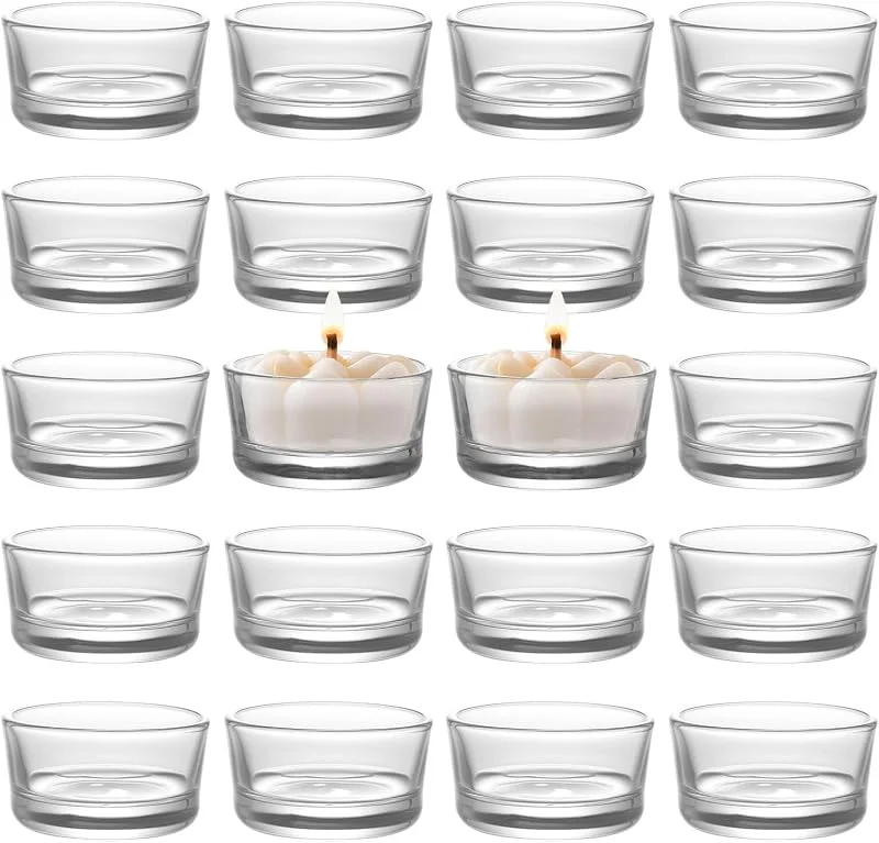 ANBEEISS Portavelas De Cristal con 4 Patas 20 Unidades Estable para Decoración Hogar — Cena a la luz de velas