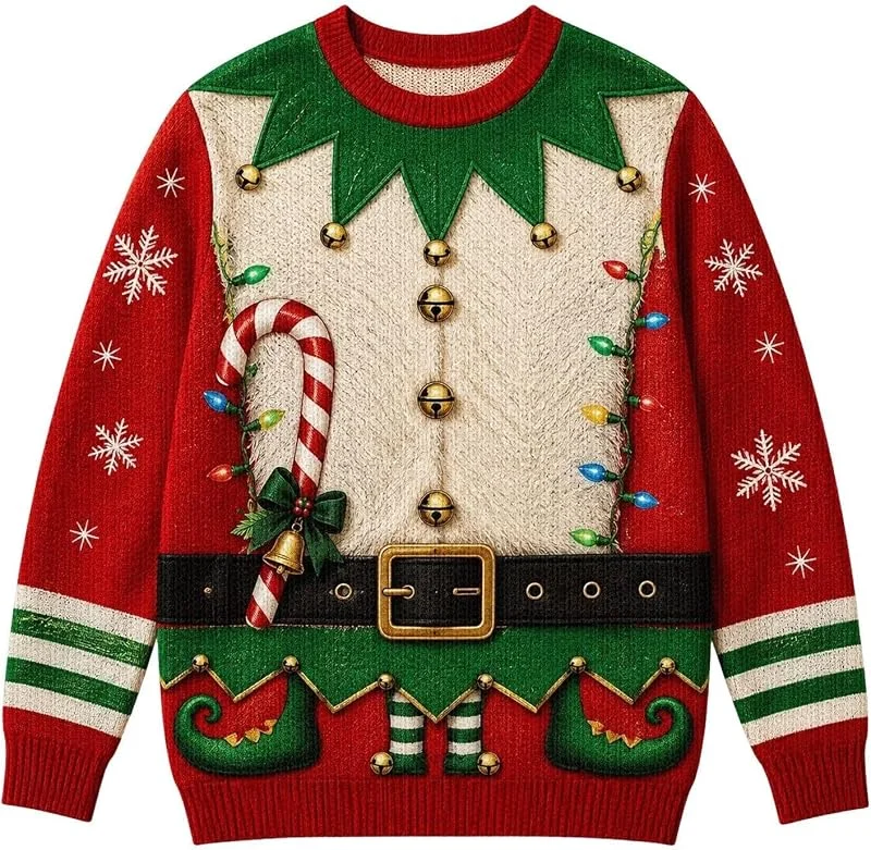 Generic Suéteres navideños divertidos con estampado de Papá Noel para mujer — Ropa Navidad