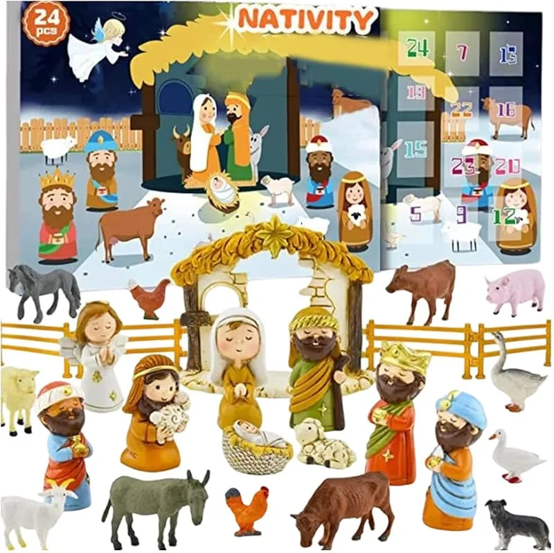 Genérico Calendario De Adviento Navideño Belen Religioso De Adviento — Decoracion Navidad