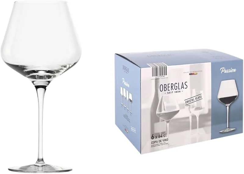 INDE Set de Copas de Vino Passion 640 ml 6 Piezas - Cristal fino - Tecnología Alemana — Vino y mesa festiva