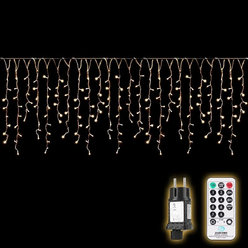 Visita la tienda de SALCAR SALCAR Luces Navidad Exterior de Carámbano 5+3M 200 LED Mando a Distancia