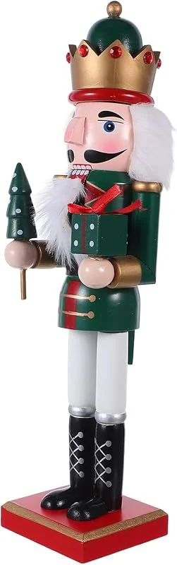 PRETYZOOM Cascanueces de Navidad Verde de Madera, Soldado Vintage Coleccionable — Decoracion Navidad