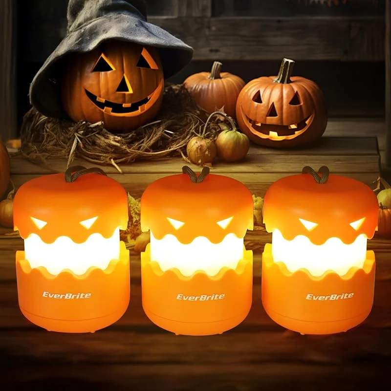 Visita la tienda de EverBrite EverBrite Juego de 3 Faroles de Calabaza para Halloween — Luces Navidad