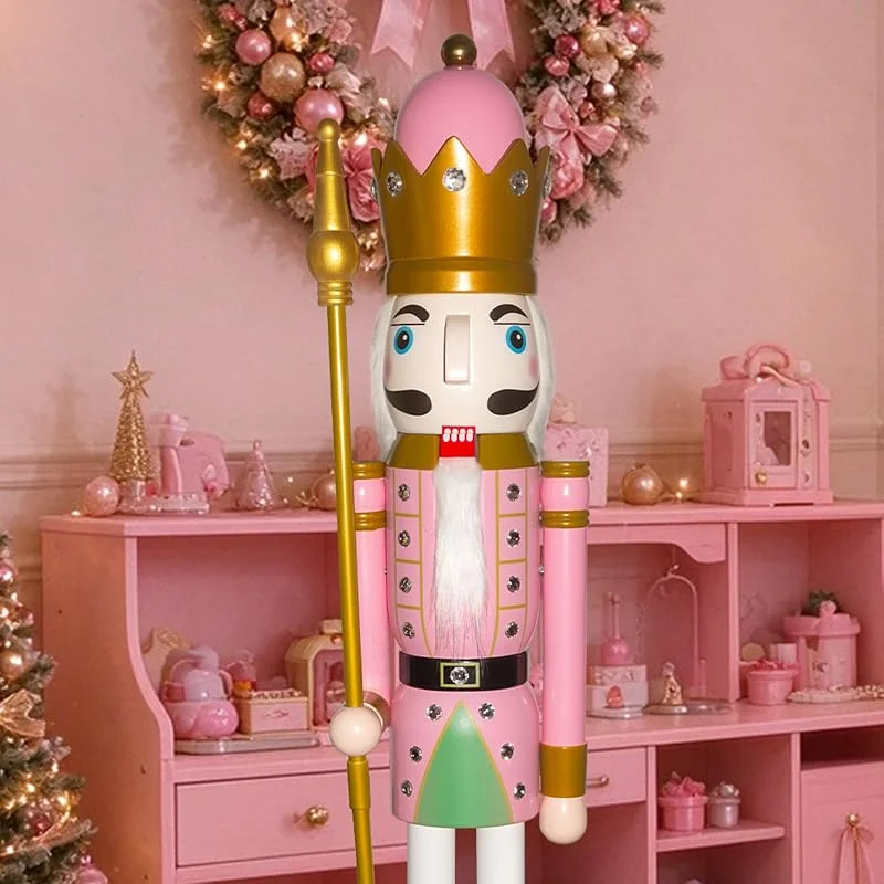 Visita la tienda de ECOM-CDL Cascanueces de madera rosa pastel de 4 pies de alto — Decoracion Navidad