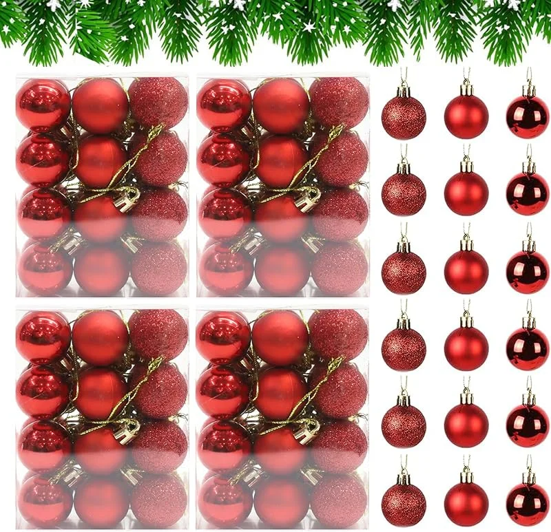Visita la tienda de BOELLRUNO 96 Bolas de Navidad Rojas Inquebrantables de 3 cm Adornos para Árbol de Navidad en 3 Estilos, Decoraciones Navideñas de Plástico Resistentes y Brillantes (A) — Decoracion Navidad