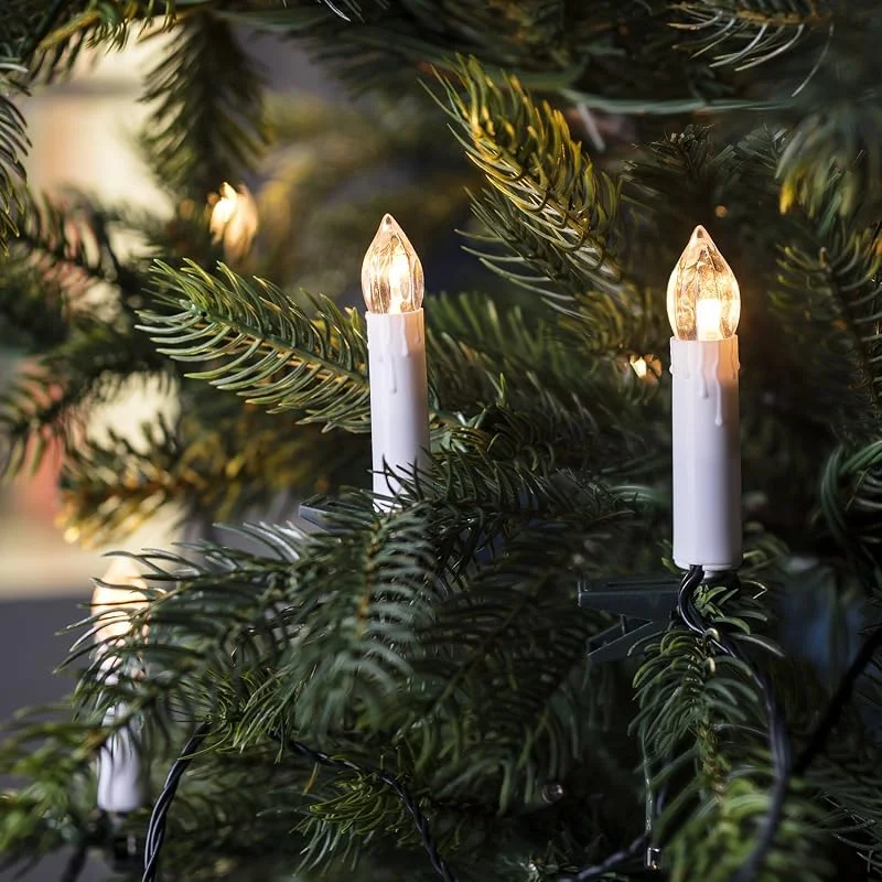 Visita la tienda de Lights4fun Lights4fun Guirnalda Luminosa Decorativa con 20 Velas LED Blancos Cálidos para Arbol de Navidad de Interiores — Luces Navidad
