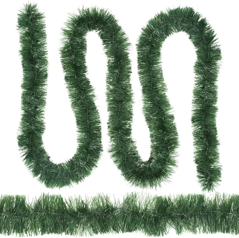 Bluelves Guirnalda Navideña Artificial Verde 5, 5 m x 2 Piezas - Adornos Corona de Abeto para Manijas de Escaleras, Puertas y Ventanas - Decoración de Navidad — Decoracion Navidad