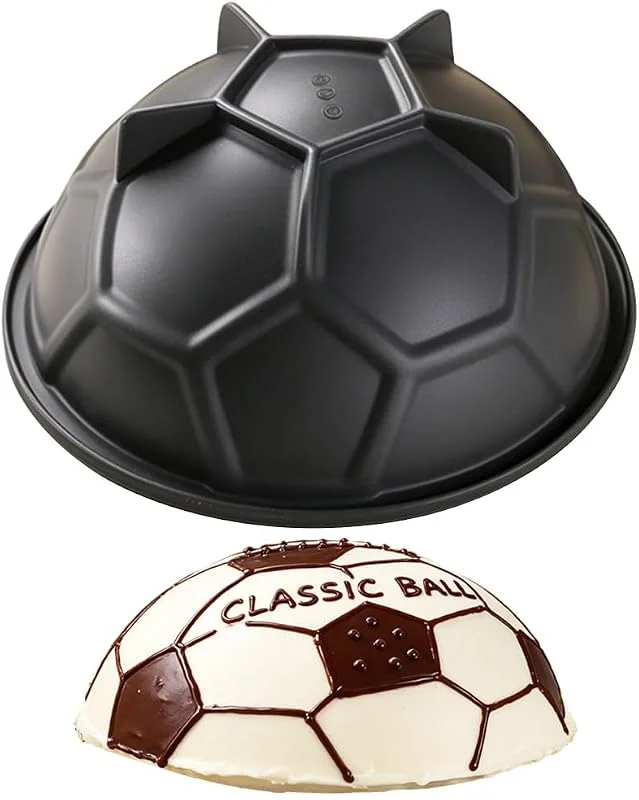 LIAJIA Moldes de Silicona Fútbol Molde de Pastel Redondo Molde para Hornear Molde de Silicona Moldes para Tartas Moldes de Repostería Fiestas de Fútbol — Hogar y cocina