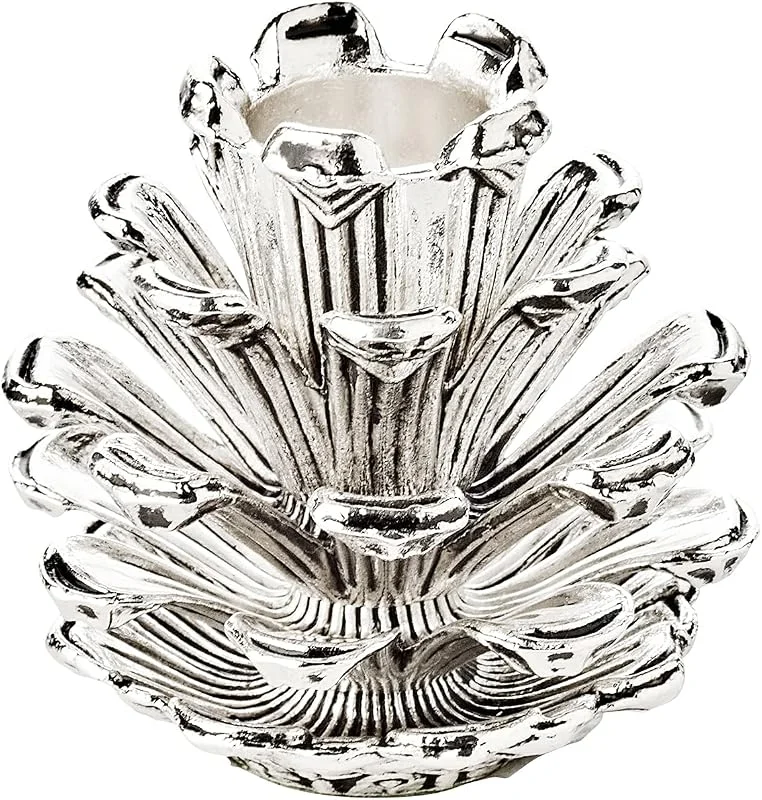 Visita la tienda de EDZARD EDZARD Candelero Piña (H 6 cm), niquelado, color plata, velas largas — Cena a la luz de velas