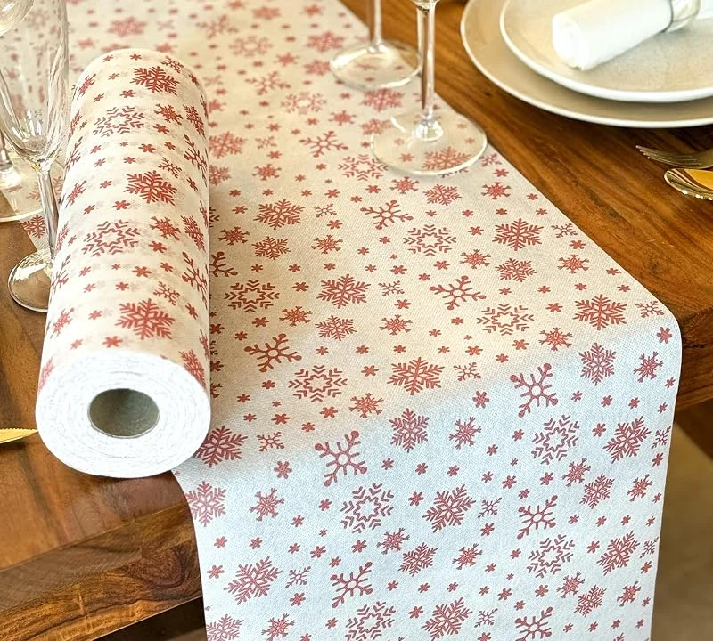 Visita la tienda de NATUARTE Camino de Mesa Navidad, Rollo de Tela no Tejida de 25 Metros x 30 centimetros, Decoracion de Mesa Navidad, Tela Decoracion Navidad, Tela Manualidades, Color Blanco y Rojo — Hogar y cocina