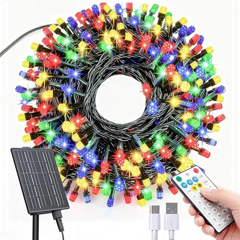 Amzxart Luces Navidad Exterior Solar, 32m 300LED Guirnalda Luces Exterior Solar, 19 Modos, IP65 Luces Navidad Solares para BalcóN, JardíN, árbol de Navidad, Multicolor