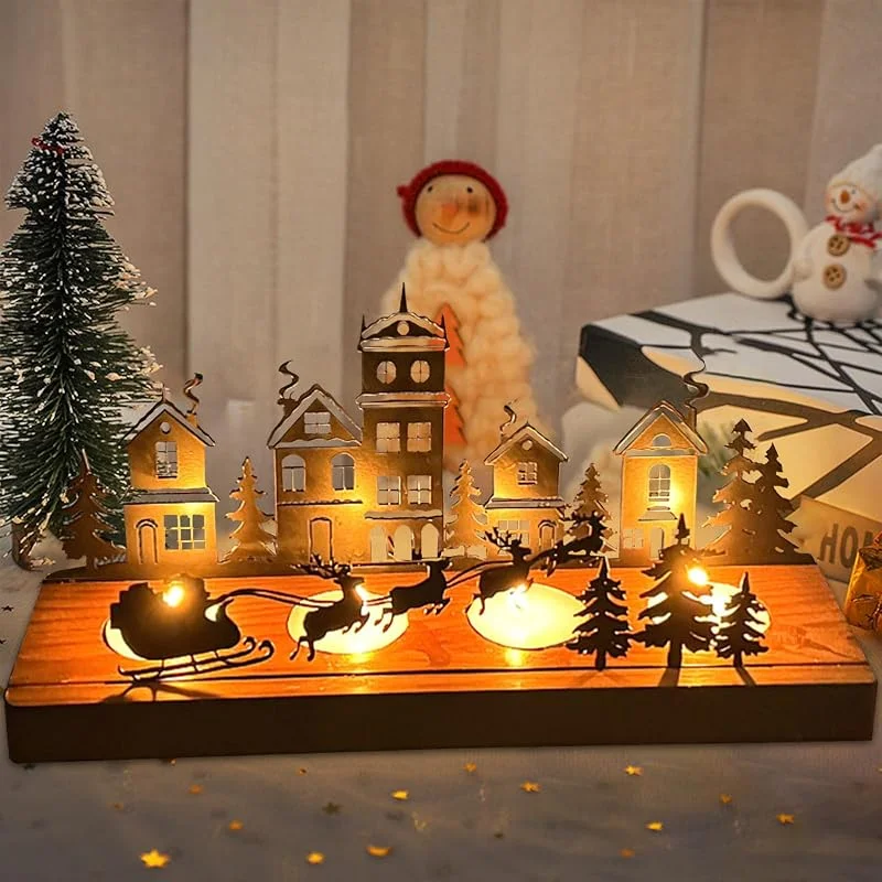 HUIKUANGEU Portavelas Navidad Vela Decorativa, Candelabros para Velas Negro, Corona de Adviento Porta Velas, Centro de Mesa Decorativo Salon, para Manualidades, Corona de Adviento, decoración de Navidad — Decoracion Navidad