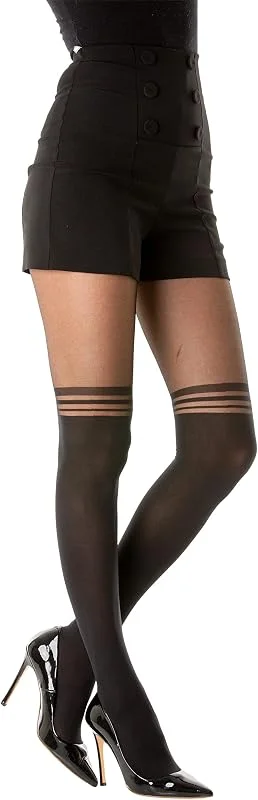 Visita la tienda de Gi&Gi Gi&Gi Medias de fantasía sexy y elegante en autoreggentes vintage para mujer 20 • 60Den Extra Comfort Buena Quanlidad Made in Italy N.1620 — Ropa Navidad