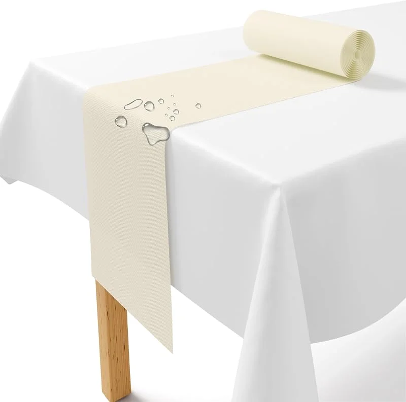 LILENO HOME Camino de mesa de vellón crema [30 cm x 25 m] – Banda de mesa desechable como elegante camino de mesa decoración de mesa para bodas, comuniones, bautizos, cumpleaños, Navidad y fiestas de mesa de — Hogar y cocina