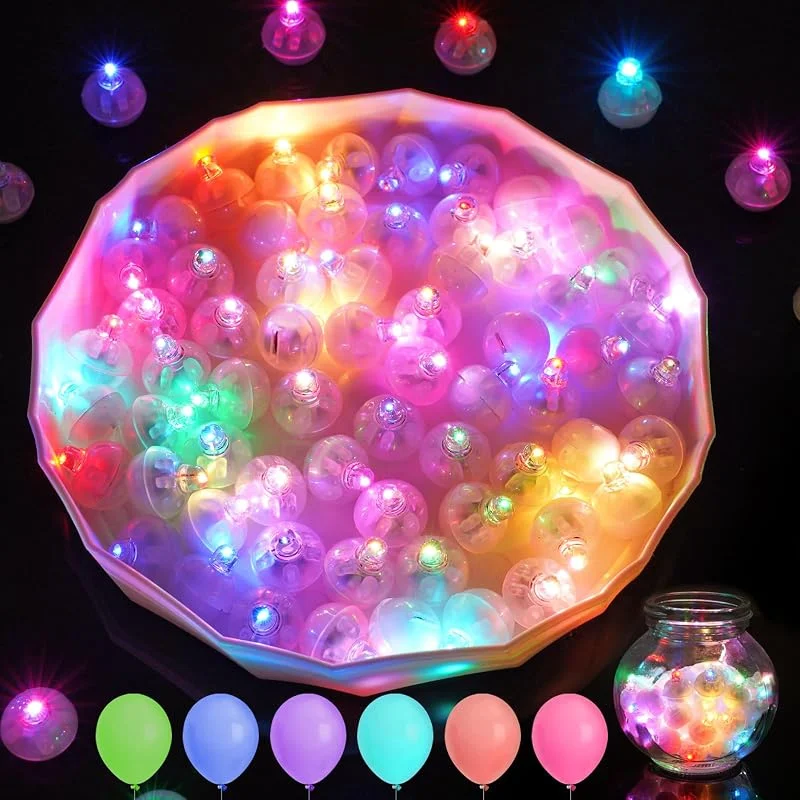 AUAUY Mini Luces de Globo LED, 60PCS Luces LED Pequeñas, Vistoso — Luces Navidad
