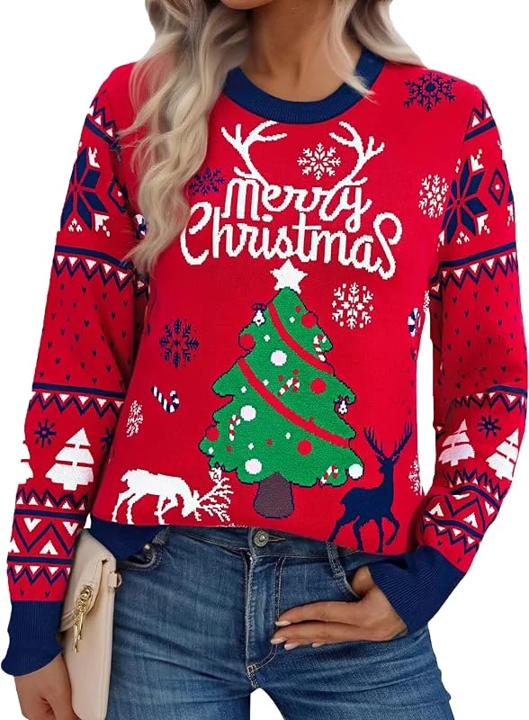 Visita la tienda de Jezonga Jersey Mujer Cálido Invierno Christmas Sweater Manga larga — Ropa Navidad